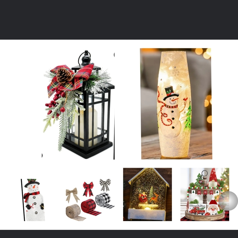 Christmas lantern and other decor